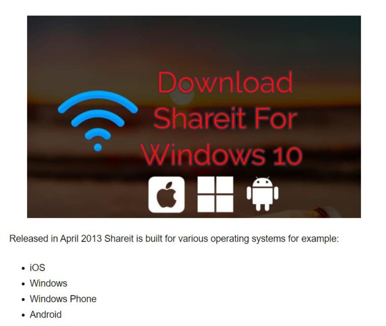 shareit for windows 10